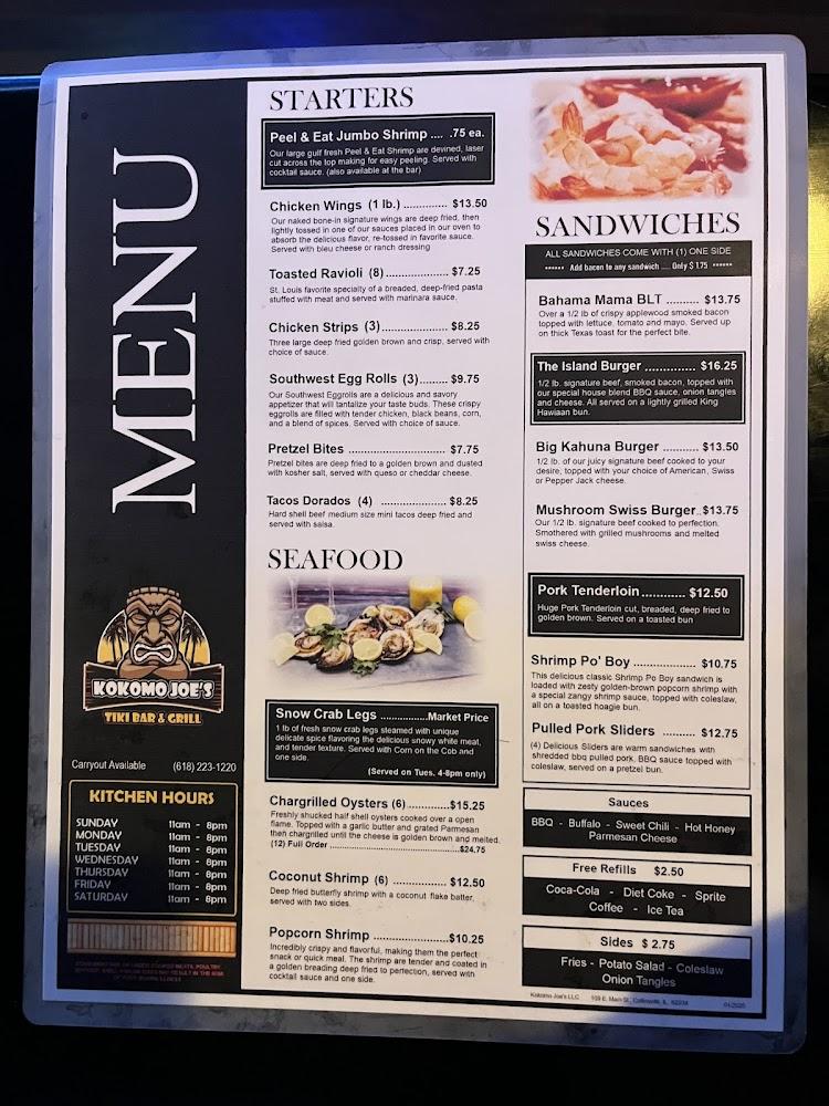 Kokomo Joe's Tiki Bar & Grill Menu image 4